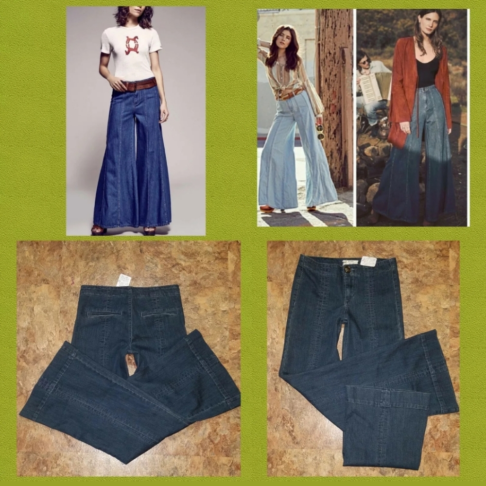 FREE PEOPLE SZ 26 NEW Denim Stretch Bell Bottoms